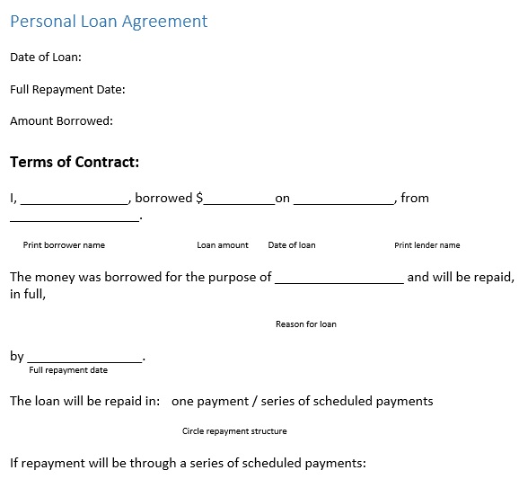 loan to family member agreement