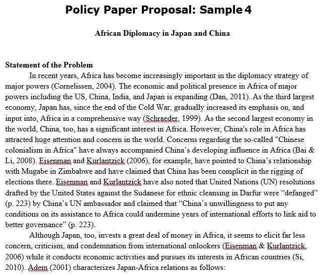 policy paper proposal template