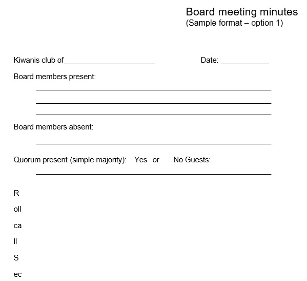 printable board meeting agenda template