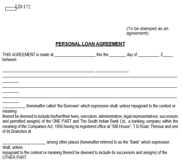 printable family loan agreement template 2