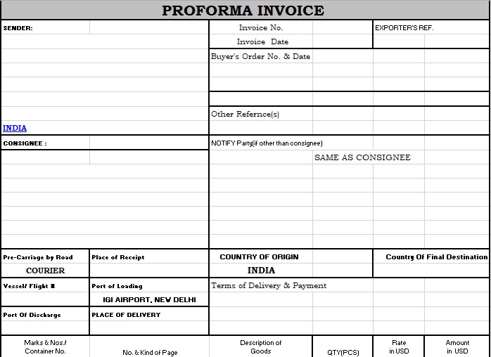 printable proforma invoice template 10