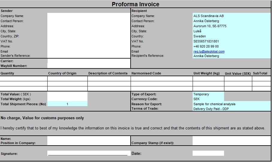 printable proforma invoice template 7