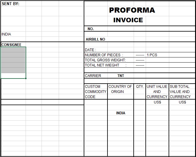 printable proforma invoice template 9