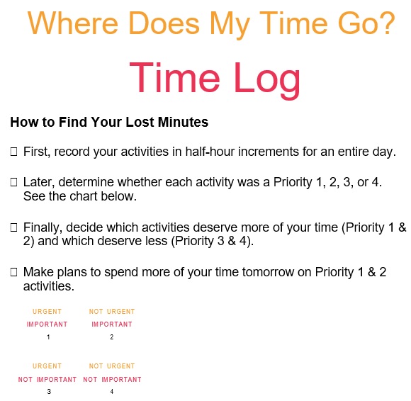 printable time log template