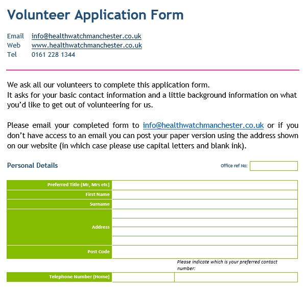 printable volunteer application form