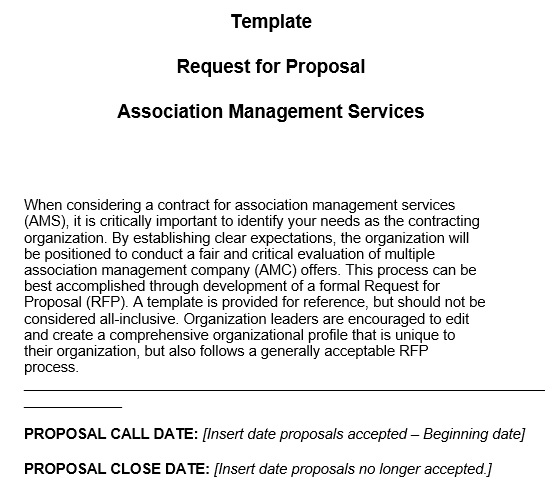 request for proposal for association management services