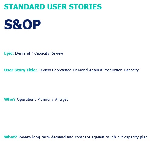 standard user stories template
