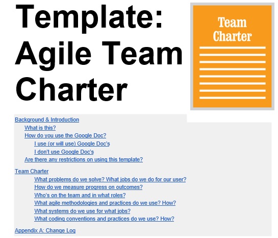 agile team charter template