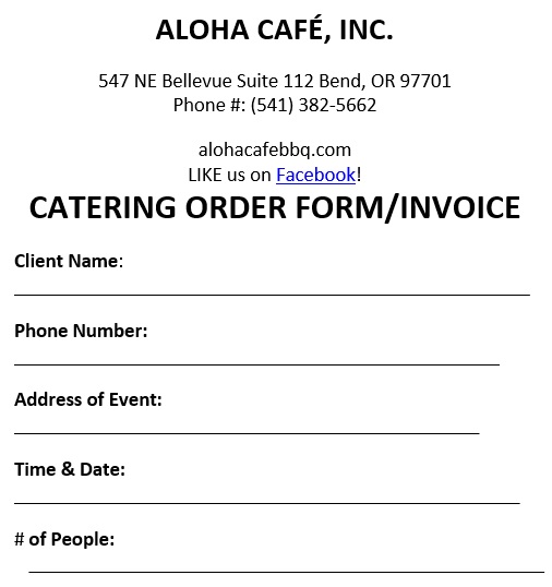 catering order form word