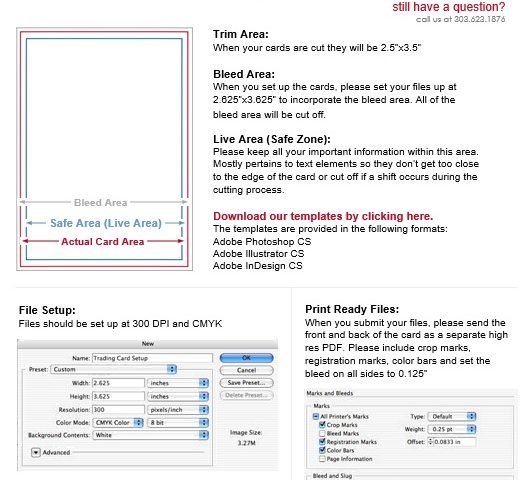 custom trading cards template