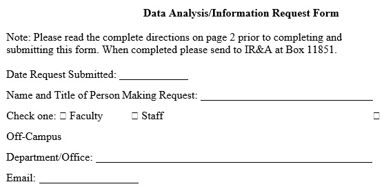 data analysis information request form template