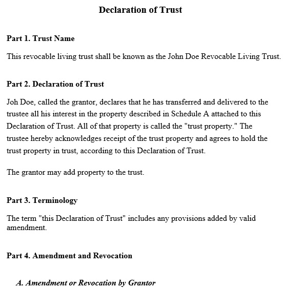 declaration of living trust