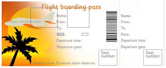 flight boarding pass template