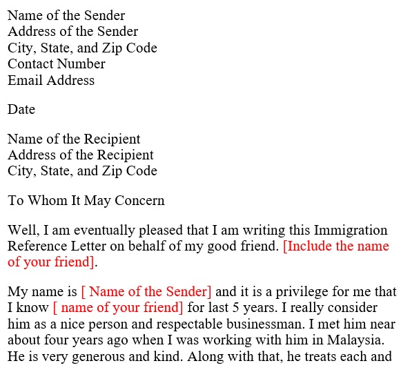 free Immigration letter 11