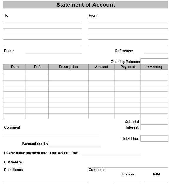 free account statement template 8
