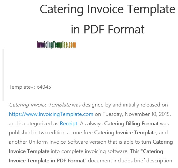free catering invoice template 2