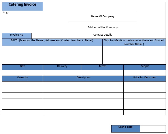 free catering invoice template 3