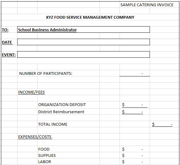 free catering invoice template 4