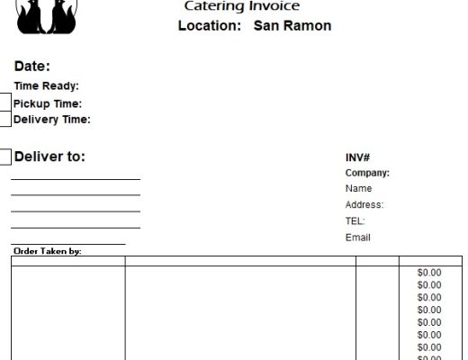 free catering invoice template 7