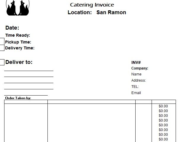free catering invoice template 7