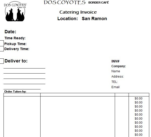 free catering invoice template 7