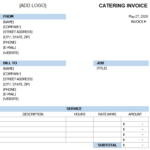 free catering invoice template 9