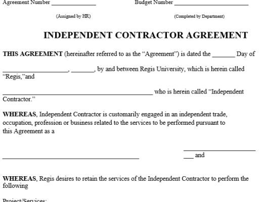 free independent contractor agreement template 10