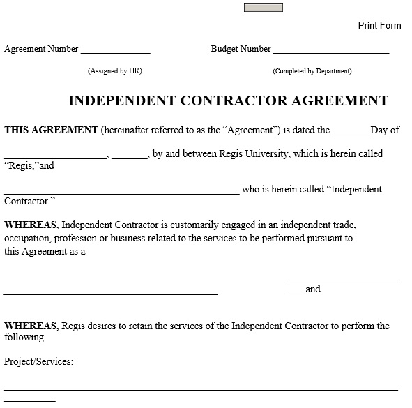 free independent contractor agreement template 10