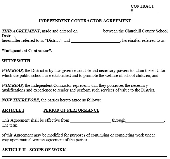free independent contractor agreement template 2