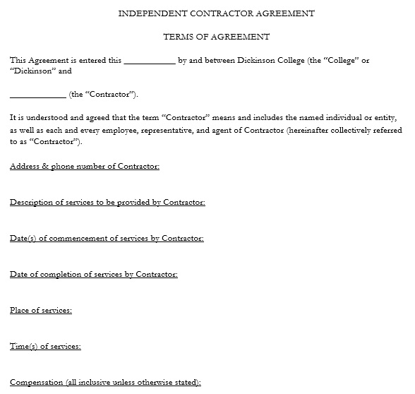 free independent contractor agreement template 3