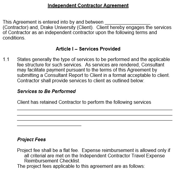 free independent contractor agreement template 6