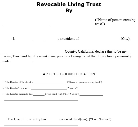 free living trust form 3