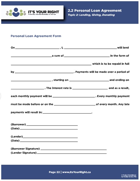 free personal loan template 7