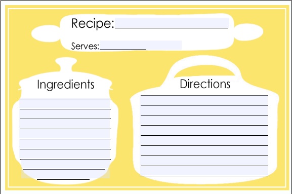 free recipe card template 16