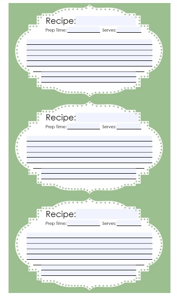 free recipe card template 7