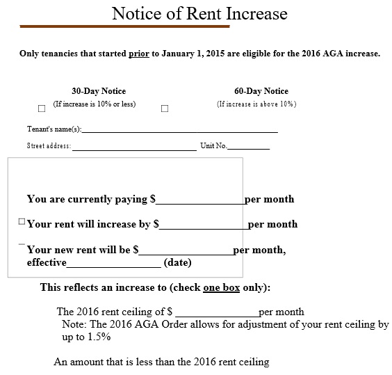 free rent increase notice template 4