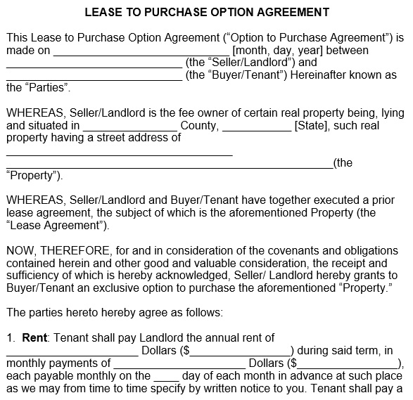 free rent to own contracts template 8
