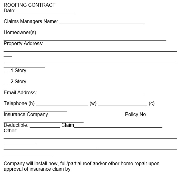 free roofing contract template