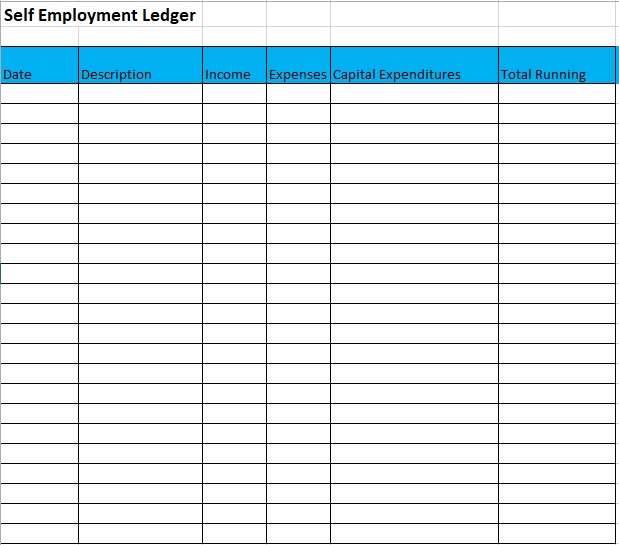 free self employment ledger template