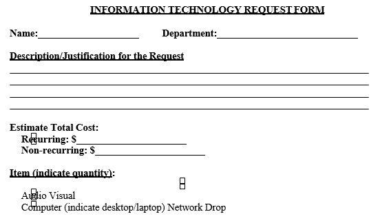 information technology request form template