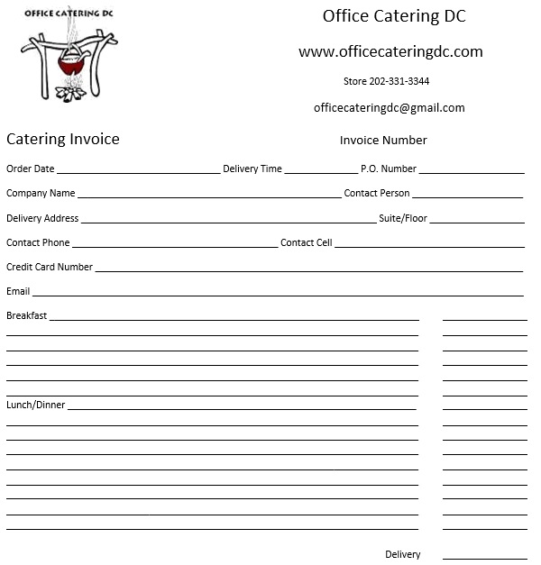 office catering invoice template