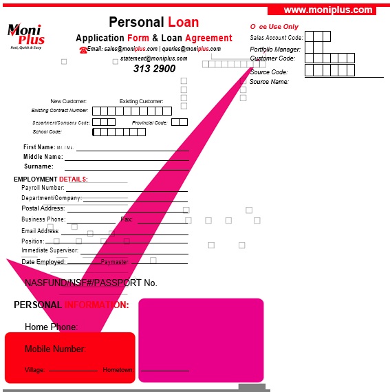 personal loan application form and loan agreement template