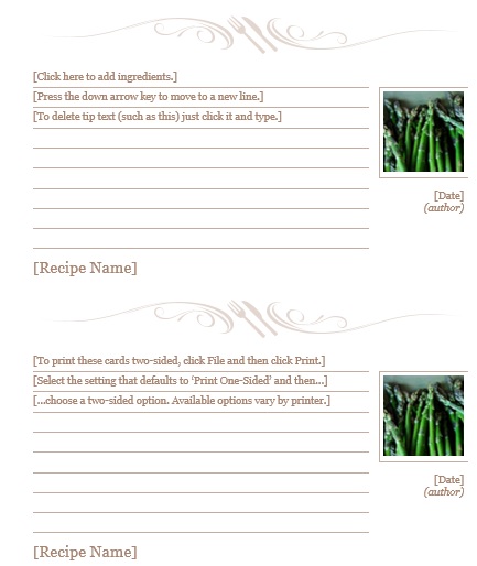 printable recipe book template 1