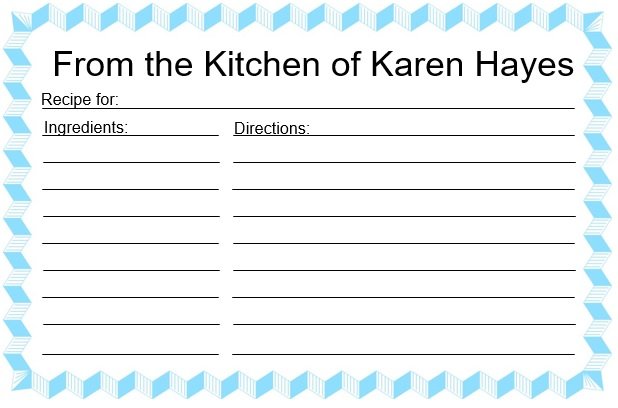 printable recipe card template