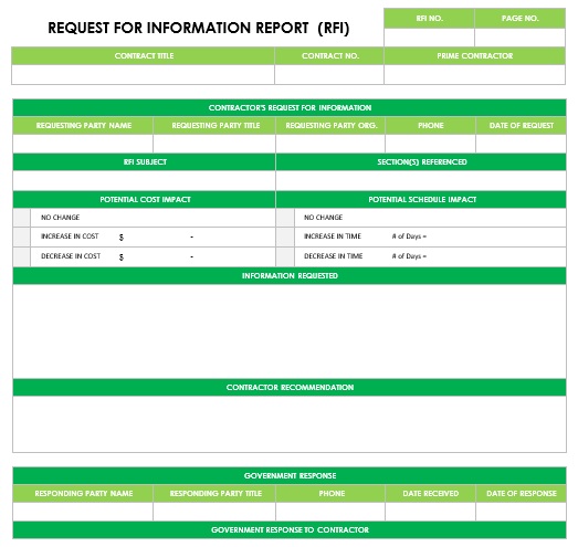 request for information report template