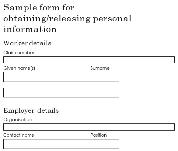 sample form for obtaining release personal information