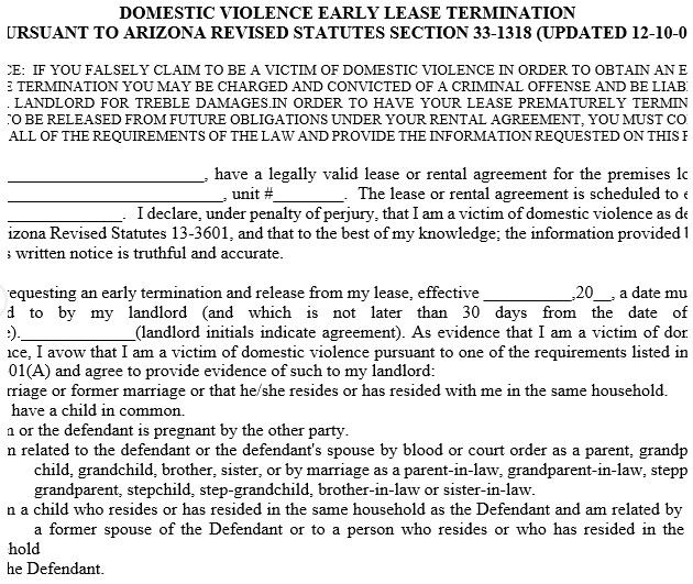 domestic violence early lease termination