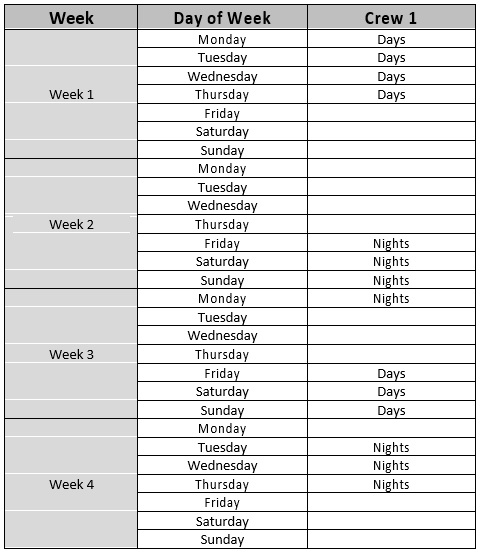 dupont 12 hour shift schedule template