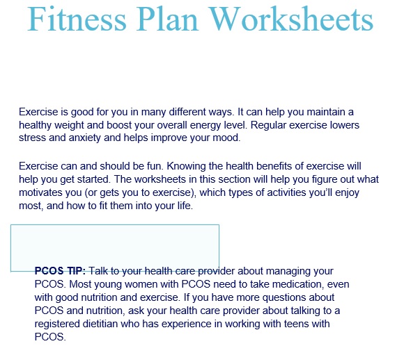 fitness plan worksheet