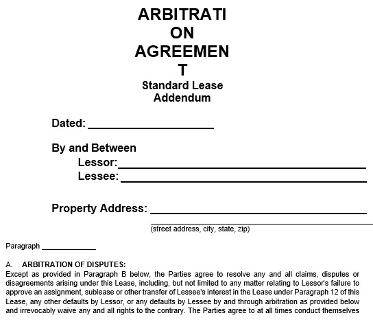 free arbitration agreement template 1
